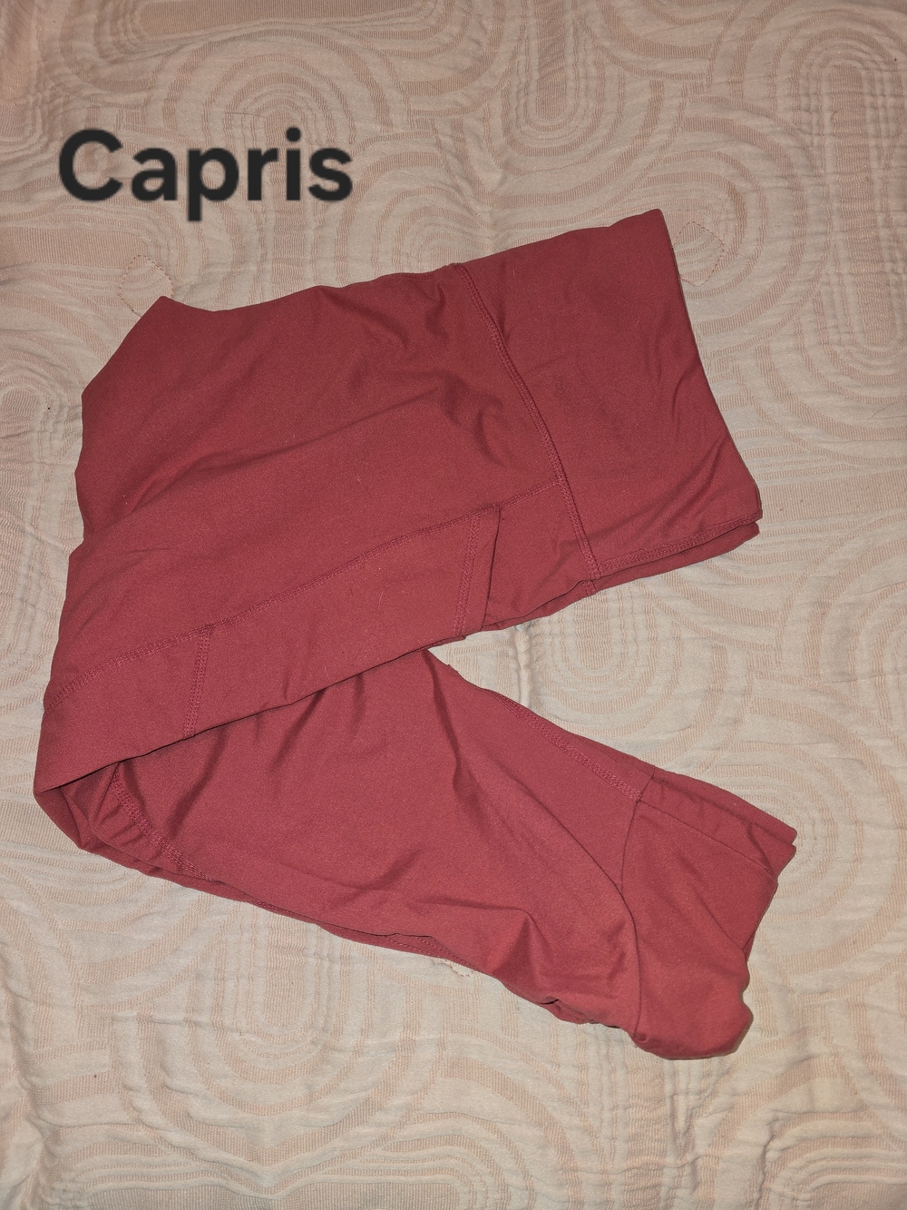 Capris - Brick Red Active Leggings